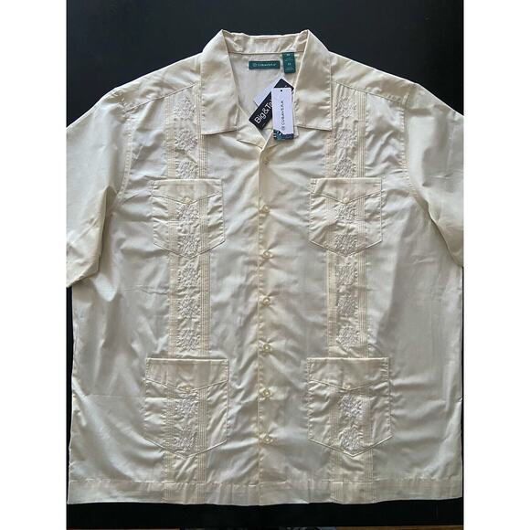CUBAVERA Embroidered Guayabera Button Down Shirt sz 2X (NWT) | Color: Ivory - Picture 2 of 7